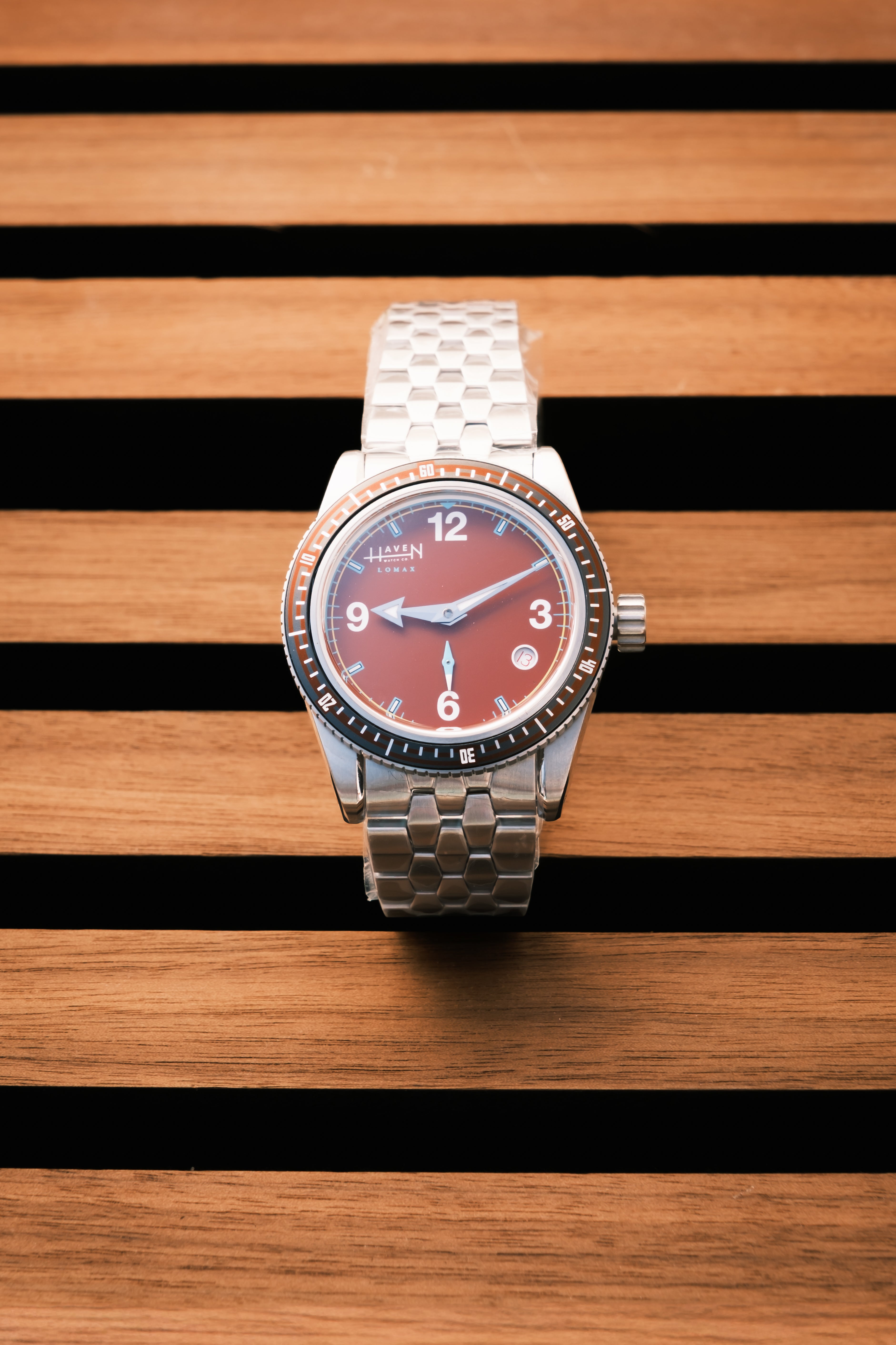 Lomax Diver - Rust Dial w/Steel (& Silicone) Bracelet