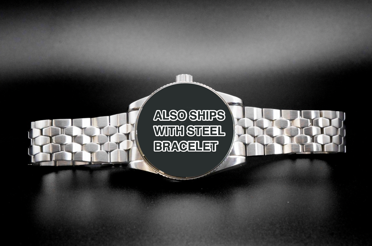 Lapis Lazuli Stone Dial W/Steel Bracelet (& Transparent Silicone Bracelet)