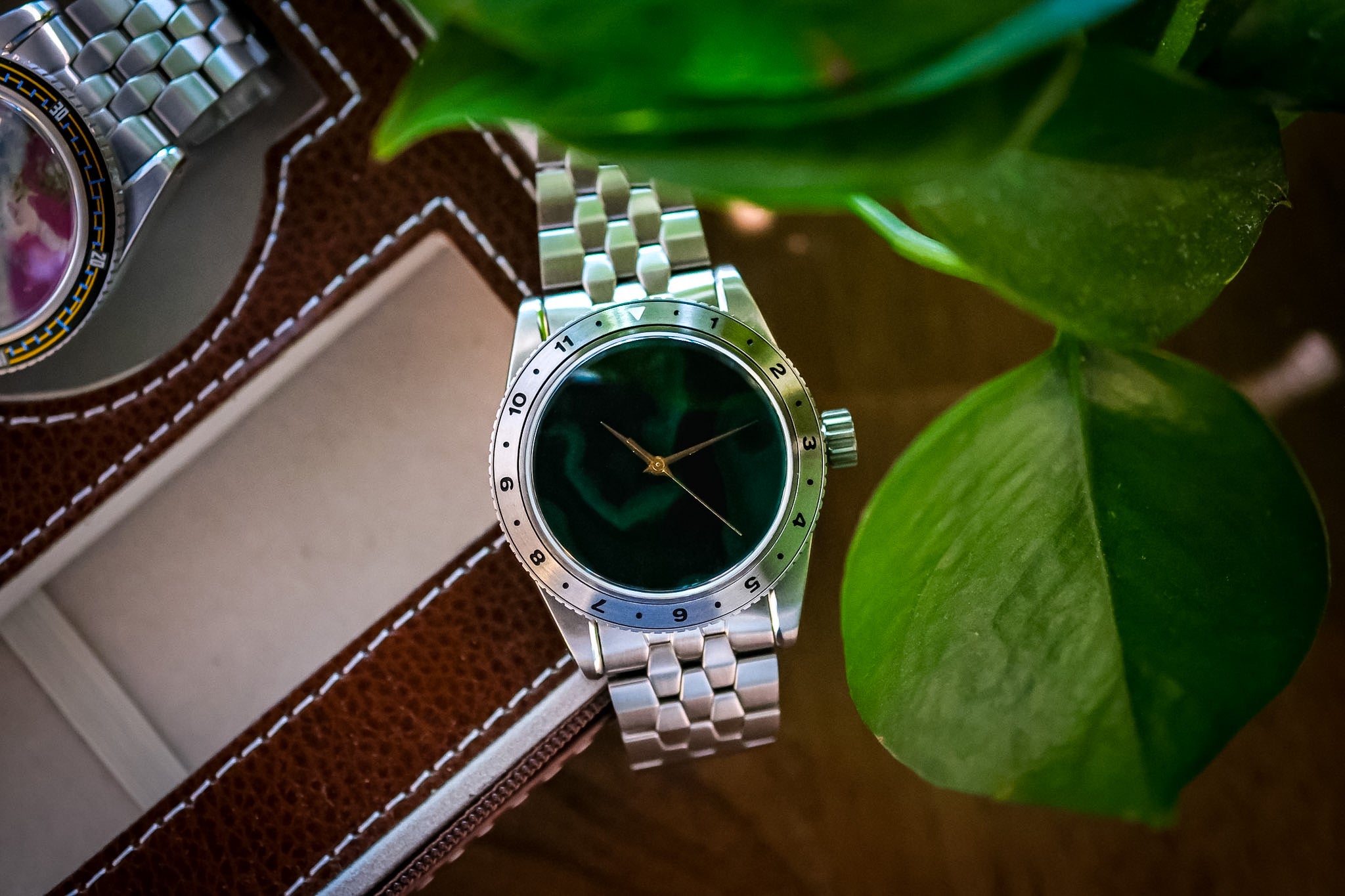 Malachite Stone Dial, Solid Gold Hands