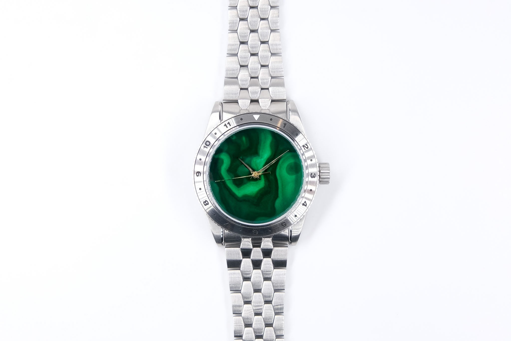 Malachite Stone Dial, Solid Gold Hands