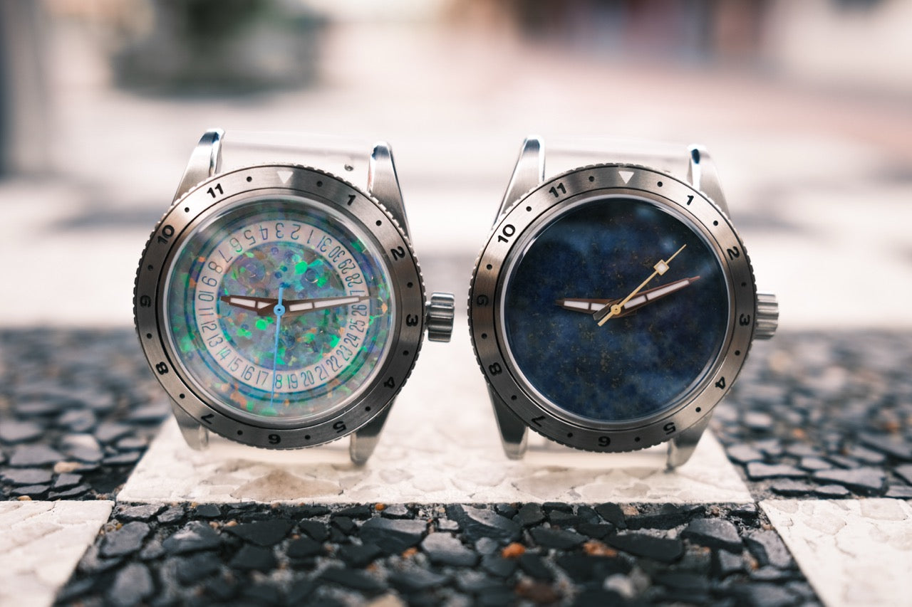 Opal Stone Dial W/Steel Bracelet (& Transparent Silicone Bracelet)